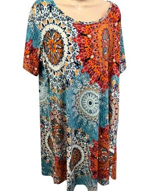 1255 / Zennilo Print Print Dress Women’s Size 2X